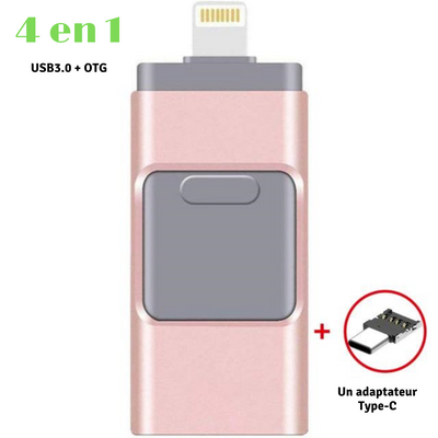 Clé Zénith™️ USB 4-en-1 pour Smartphone (iPhone / iPad / Smartphone Android / Tablette)